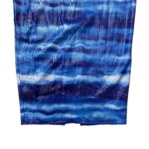 Runaway The Label Malibu Allover Sequin Midi Dress‎ Ocean Blue Size XXL - Picture 5 of 14